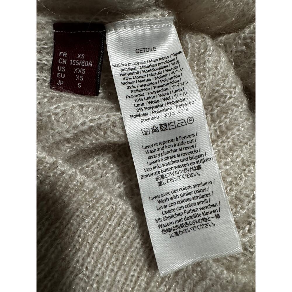 Comptoir des Cotonniers Mohair Blend Cream with Subtle Shimmer Sweater US XXS - Picture 7 of 7